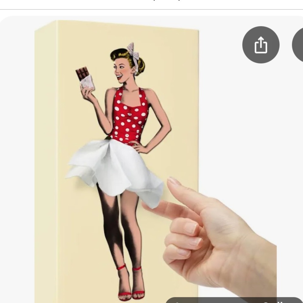 NEW IN BOX tissue box Flying Skirt Dispenser Vintage Girl Wall pinup ice cream
